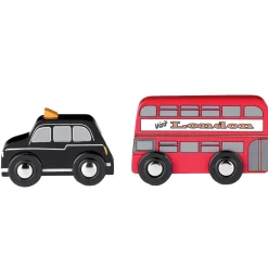 Tidlo Red Bus and Black Cab Set